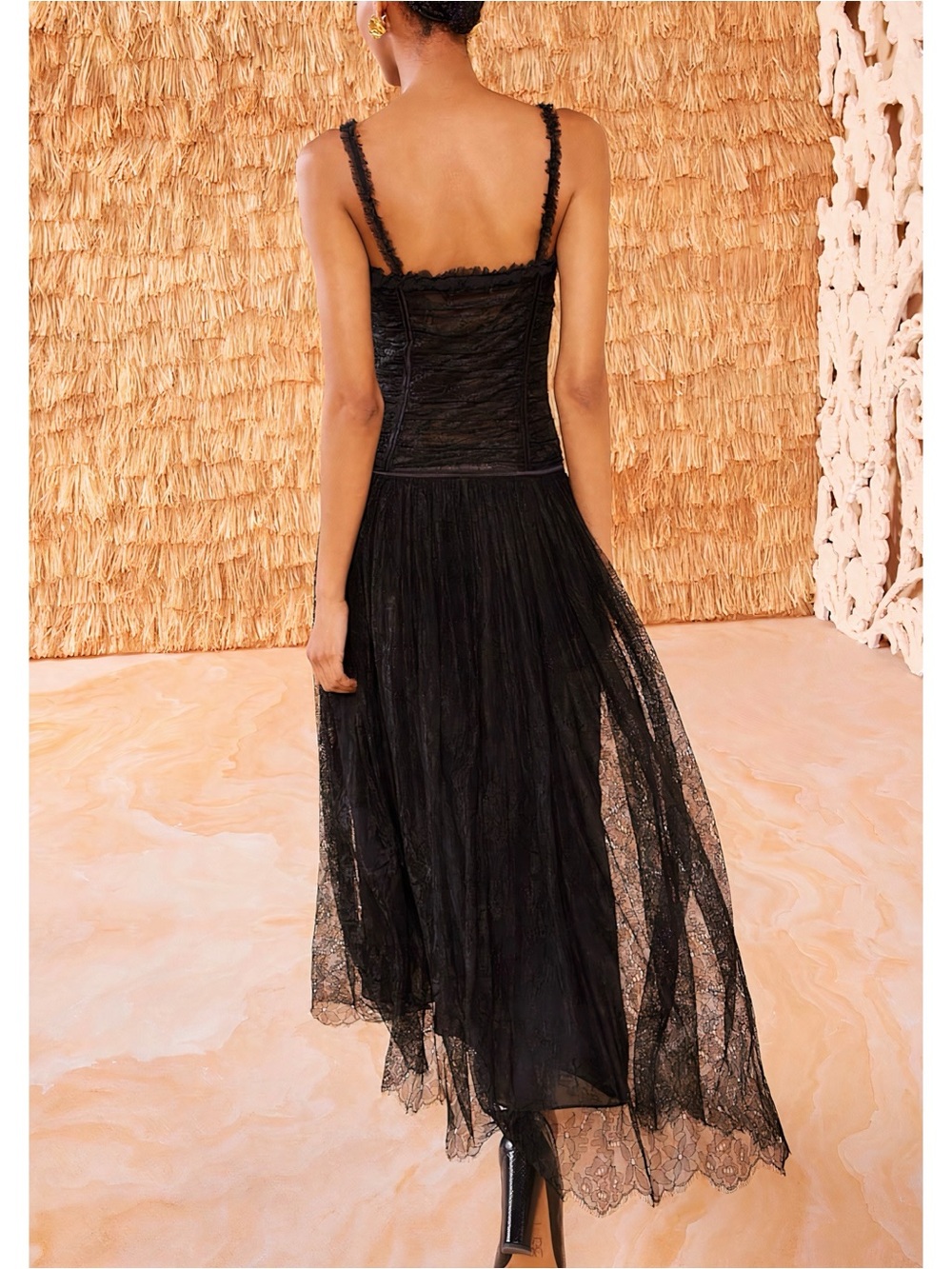 NWT Ulla Johnson Midi Lace Sleeveless Florelle Black Dress - Picture 5 of 7